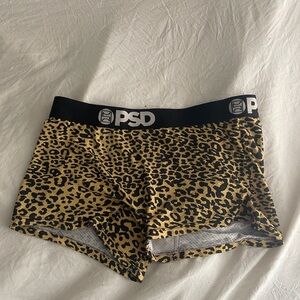 PSD Brown and Black Bike Shorts with Animal Print
